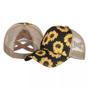 💥ONLY 4 LEFT 🌻 Ponytail Friendly Sunflower Hat